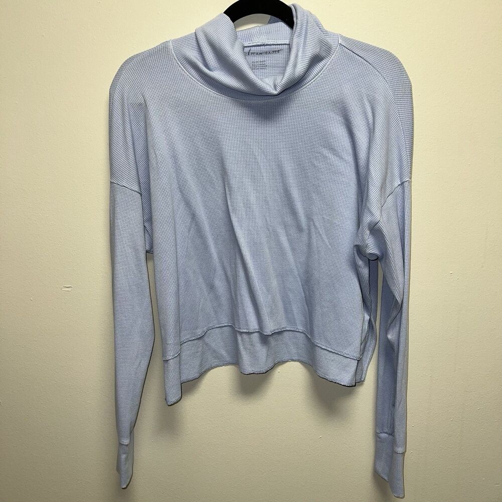 American Eagle Outfitters oversized thermal blue pullover women’s extra small XS